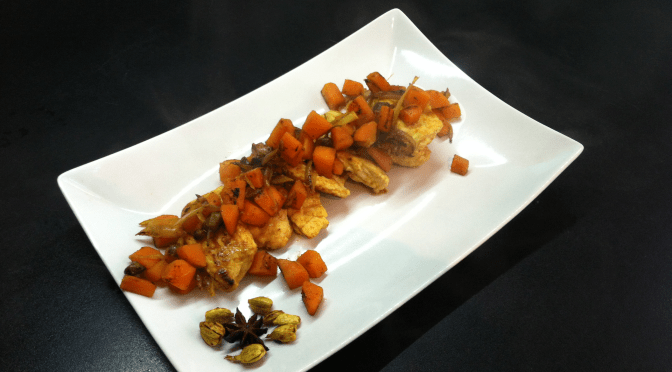 Pollo e carote speziate