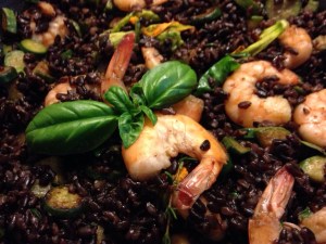 RIso venere gamberi e zucchine